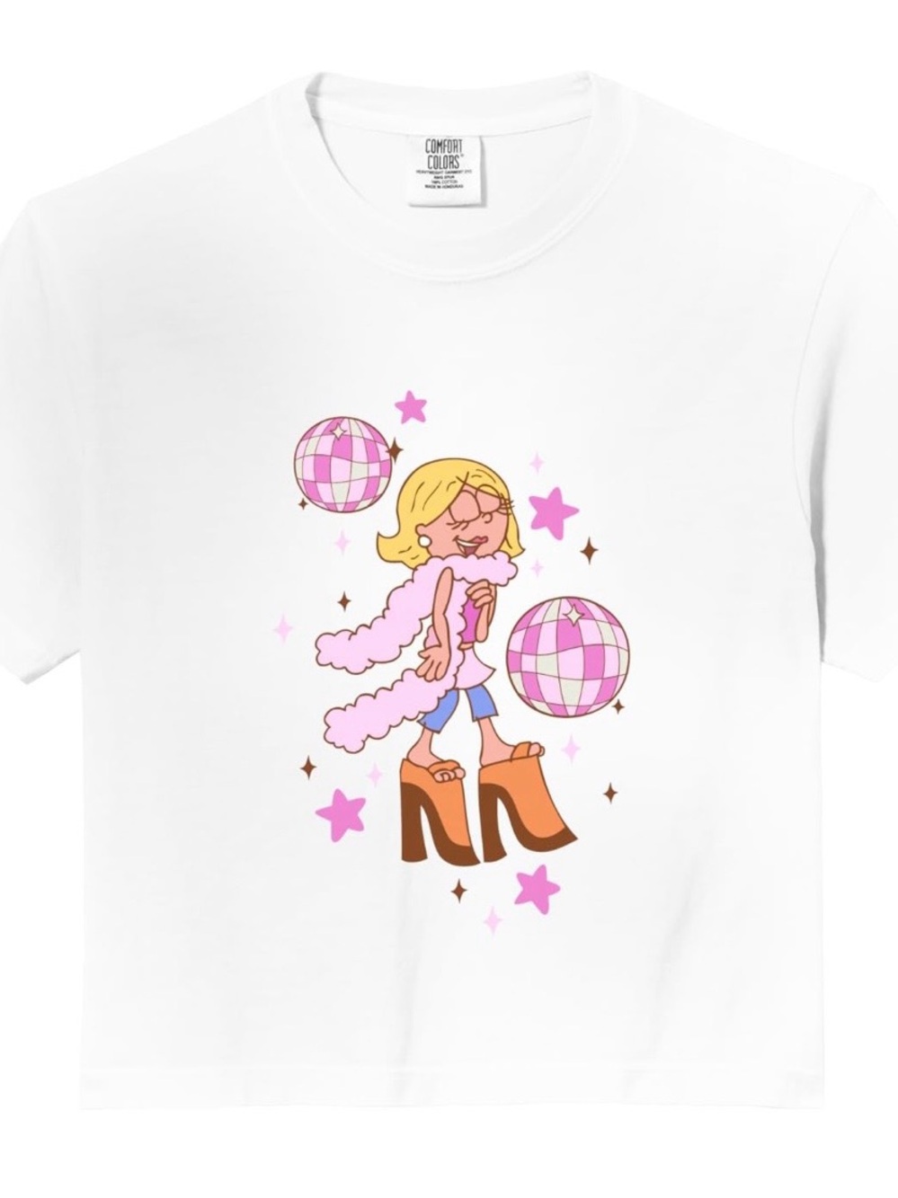NEW Lizzie McGuire / Hilary Duff Disco Concert White Tee S